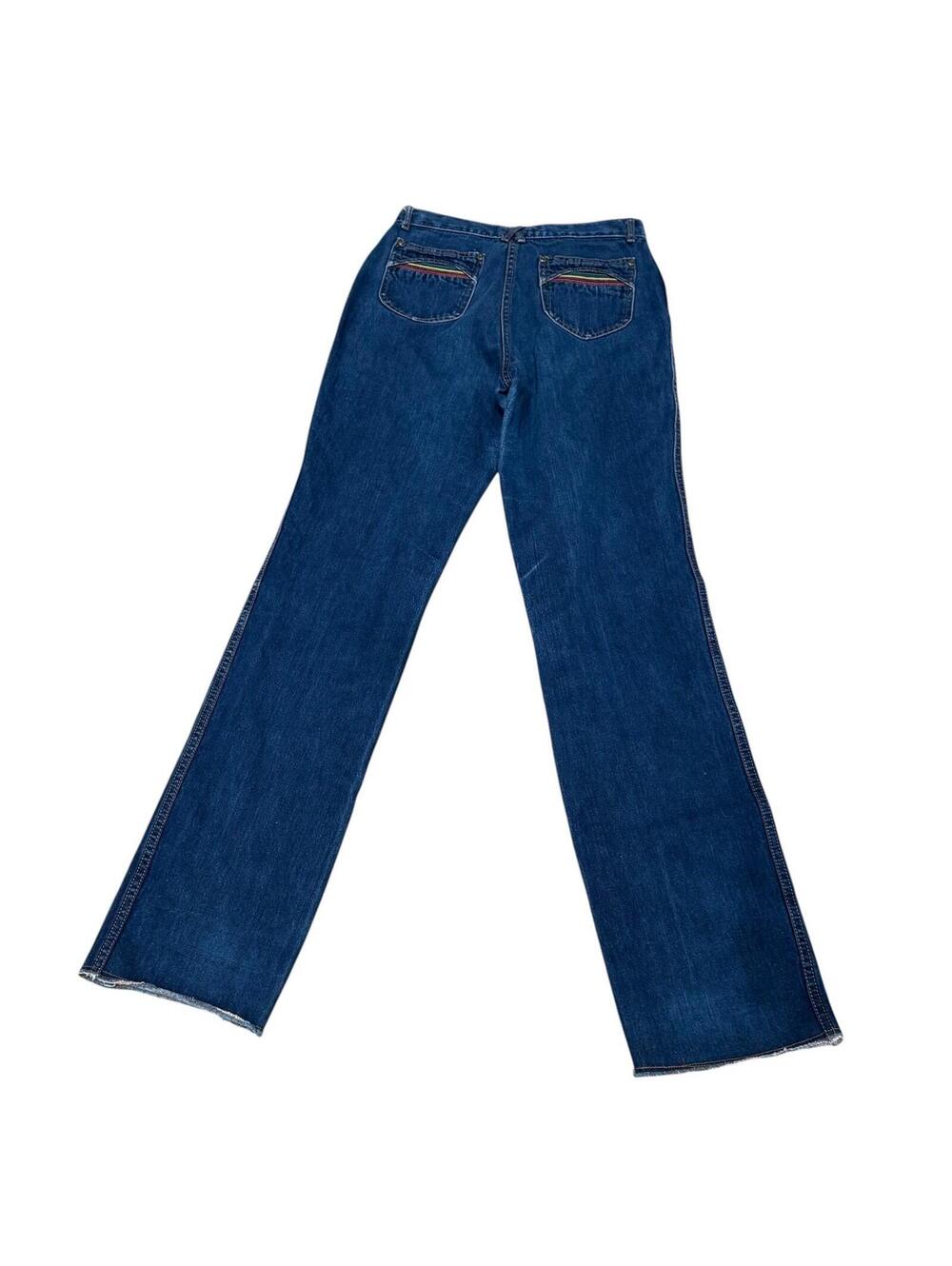 Vintage Pentimento Jeans Rainbow Womens 28x35 tall Jrs 13 Blue denim High Rise